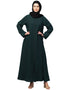 Trendy Basic Abaya with Front Zip for Everyday Comfort In the Color Green